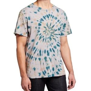 Monrow small men’s turquoise and gray tie-dye tee